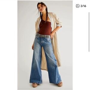 Free People Blue Flare & Wide Leg Jeans